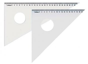 Ekierka z podcięciem plastikowa Leniar - 45°/45°/90° - 23cm