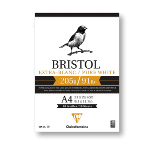 Blok szkicowy Clairefontaine Bristol - 205g, 20akr., A4