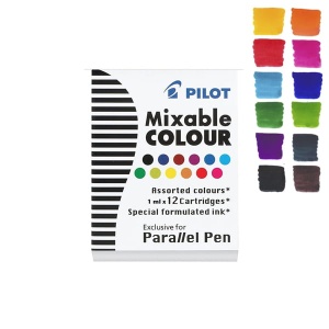 Naboje do piór Pilot Parallel - 12 sztuk, mix kolorów