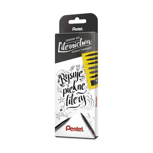 Zestaw do liternictwa Pentel 'Rysuję piękne litery' - 7sztuk