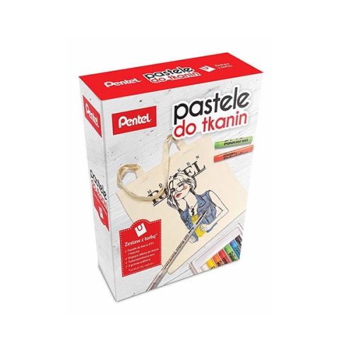Pastele do tkanin z torbą i akcesoriami PENTEL