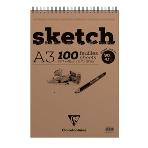 Blok szkicowy White Sketch Clairefontaine A3, 100ark. - na spirali.jpg