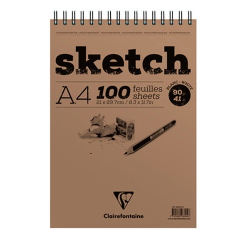 Blok szkicowy White Sketch Clairefontaine A4, 100ark. - na spirali.jpg