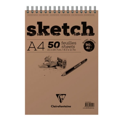 Blok szkicowy White Sketch Clairefontaine A4, 50ark. - na spirali.jpg