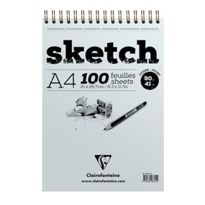Blok szkicowy Ivory Sketch Clairefontaine - 90g, 100ark, A4, na spirali 
