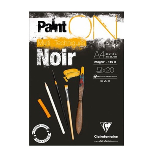 Blok malarski uniwersalny Clairefontaine Paint On NOIR Multi -Techniques - 250g, A4, 20akr..jpg