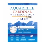 Blok akwarelowy dwustronny Clairefontaine CARDINAL - 300g, 10ark, A5 - Torchon/Grain fin
