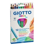 Kredki ołówkowe GIOTTO Mega Tri - 12 kolorów