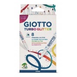 Flamastry brokatowe Giotto Turbo Glitter - 8 kolorów