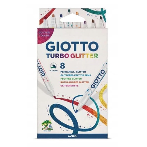 Flamastry brokatowe Giotto Turbo Glitter - 8 kolorów.jpg