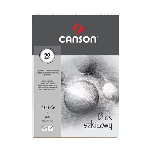 Szkicownik, blok rysunkowy Canson - 90g, 50ark, A3.jpg