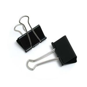 Klip, klips biurowy metalowy, czarny 19mm