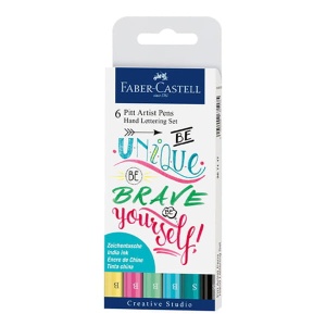 Zestaw flamastrów artystycznych Faber Castell Pitt Artist Hand Lettering - 6 kolorów