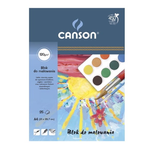Blok do malowania Canson - lekko ziarnisty - 120g, 25ark. A4.jpg