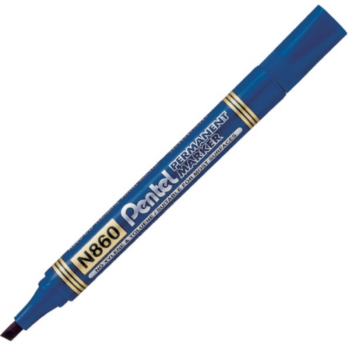 Marker permanentny N860 Pentel - ścięty - niebieski