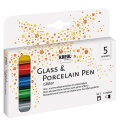 Zestaw markerów do szkła i ceramiki KREUL Glass & Porcelain Pen Glitter - 5 kol. brokatowych