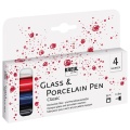 Zestaw markerów do szkła i ceramiki KREUL Glass & Porcelain Pen Classic - 4 kol. klasyczne