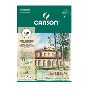 Blok rysunkowy Canson Student  fakturowany - 150g, 50ark, A4