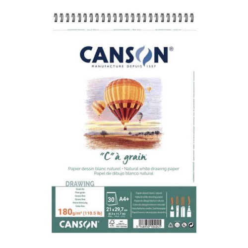 Blok szkicowy Canson "C" a grain - 180g, 30ark, A3+, na spirali