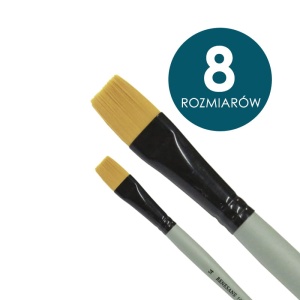 Pędzle syntetyczne Renesans krótkie trzonki, PŁASKIE seria 1006F