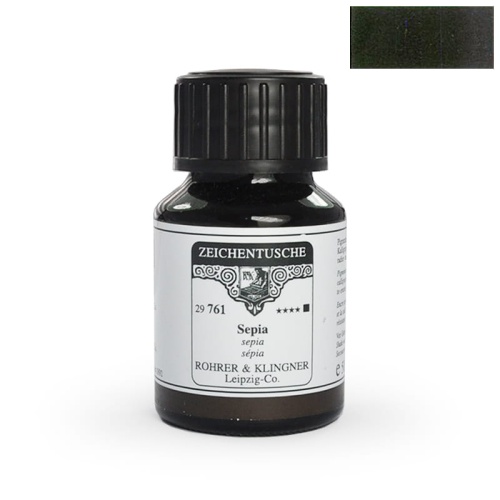 Tusz kaligraficzny rysunkowy Rohrer & Klingner 50ml - Sepia