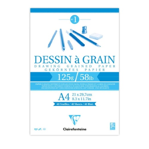 Szkicownik Clairefontaine Dessin a Grain - 125g, 40ark, A4.jpg