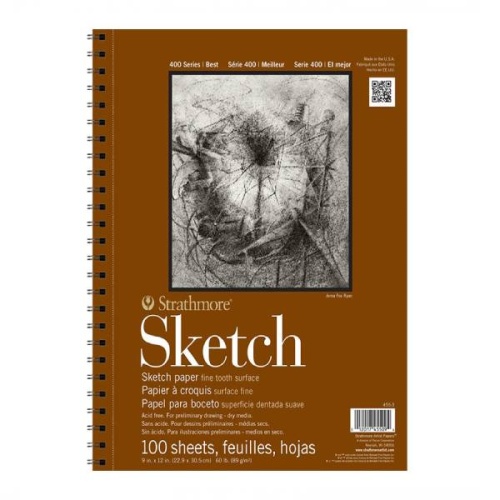 Blok rysunkowy Strathmore Sketch seria 400 - 89g, 100ark, A4, na spirali