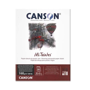 Blok do pasteli Canson Mi-Teintes Touch 160g, 20ark 32x41cm - czarny