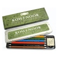 Koh-i-noor Diamond Drawing Pencils Kredki mechaniczne 5217 - 6 szt + gumka