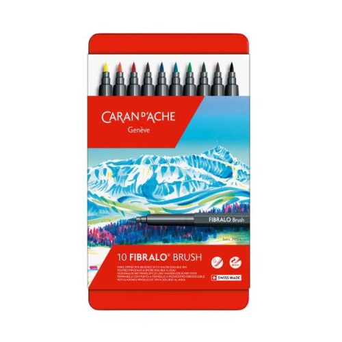 Zestaw flamastrów akwarelowych Caran d'Ache Fibralo Brush - 10 kolorów