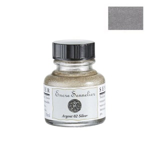 Tusz Sennelier na bazie szelaku 30ml - 02 Silver