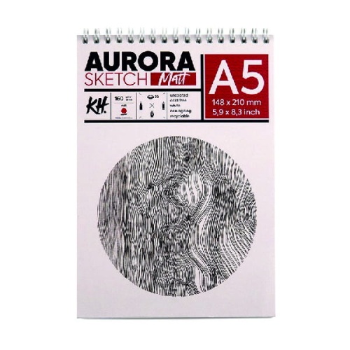 Blok do szkicu AURORA Sketch Matt 160g, 20 ark. A5 na spirali.jpg