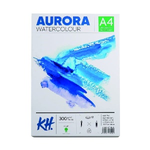 Blok do akwareli AURORA Rough (gruboziarnisty) 300g, 12 ark. A4  klejony 