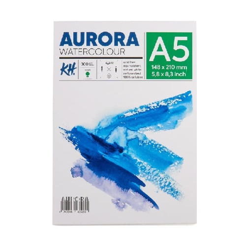 Blok do akwareli AURORA Rough (gruboziarnisty) 300g, 12 ark. A5  klejony.jpg