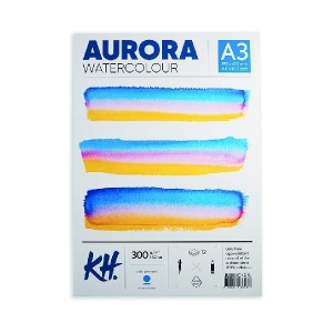 Blok do akwareli AURORA Cold Pressed (średnioziarnisty) 300g, 12 ark. A3 klejony