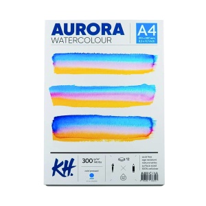 Blok do akwareli AURORA Cold Pressed (średnioziarnisty) 300g, 12 ark. A4 klejony 