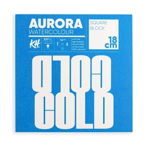 Blok do akwareli AURORA Cold pressed (średnioziarnisty) 300g, 20ark. 18x18 cm klejony