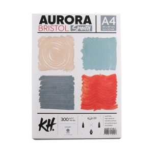Blok AURORA Bristol Smooth 300g, 20 ark. A4