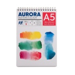 Blok do akwareli AURORA Hot Pressed (gładki) 300g, 12 ark. A5 na spirali