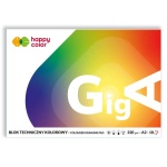 Blok techniczny Happy Color GigA - 220g, 10ark, A2 - kolorowy