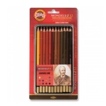  Kredki akwarelowe Koh-i-noor Mondeluz DRAWING BROWN LINE - 12 kolorów w metalowej kasecie