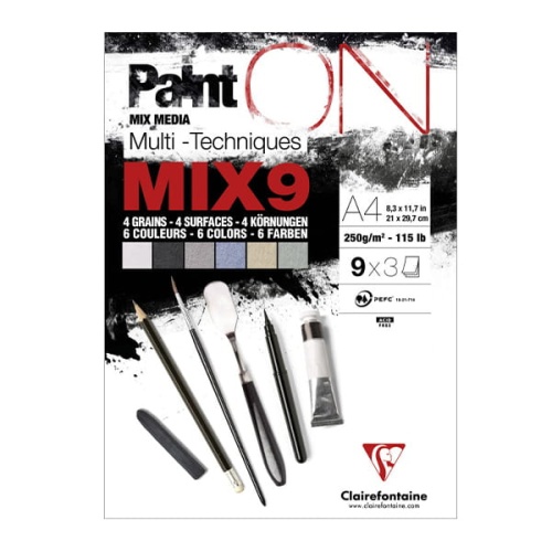 Blok malarski uniwersalny Clairefontaine Paint On MIX9 Multi -Techniques - 250g, A4, 27ark..jpg