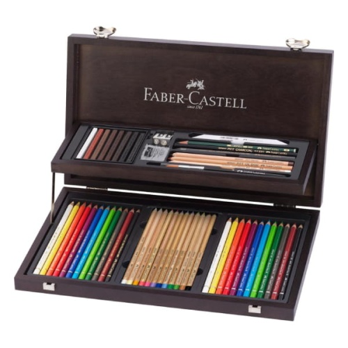 Zestaw artystyczny Faber-Castell Art & Graphic 53 elementy - drewniana kaseta