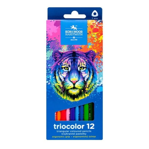 Kredki trójkątne Koh-i-noor TRIOCOLOR Slim - 12 kolorów.jpg