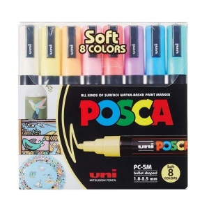 Zestaw markerów Uni Posca PC-5M - 8 kolorów pastelowych 