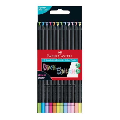 Kredki ołówkowe FABER-CASTELL Neon&Pastel 12 kolorów - Black Edition.jpg