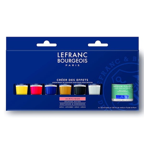 Zestaw farb akrylowych Lefranc & Bourgeois Fine 6 x 20ml + medium.jpg