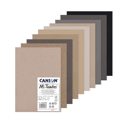 Papier do pasteli Canson Mi - Teintes - 160g, A4 10ark. - odcienie szarości.jpg