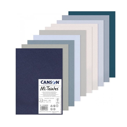 Papier do pasteli Canson Mi - Teintes - 160g, A4 10ark. - odcienie zimne.jpg
