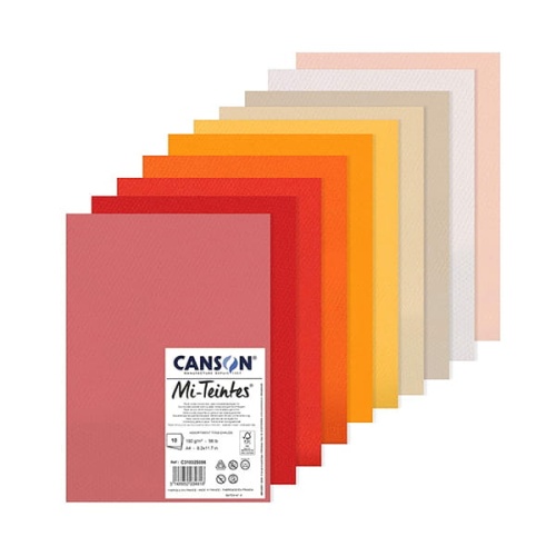 Papier do pasteli Canson Mi - Teintes - 160g, A4 10ark. - odcienie ciepłe.jpg